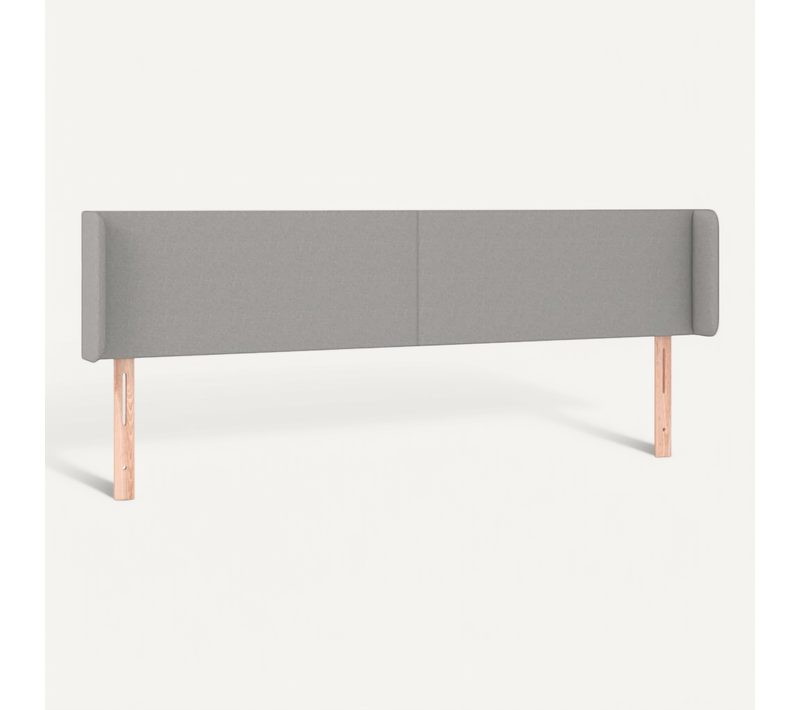 Tête De Lit Avec Oreilles Gris Clair 203x16x78/88 Cm Tissu