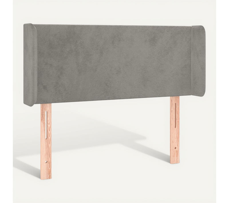 Tête De Lit Avec Oreilles Gris Clair 83x16x78/88 Cm Velours