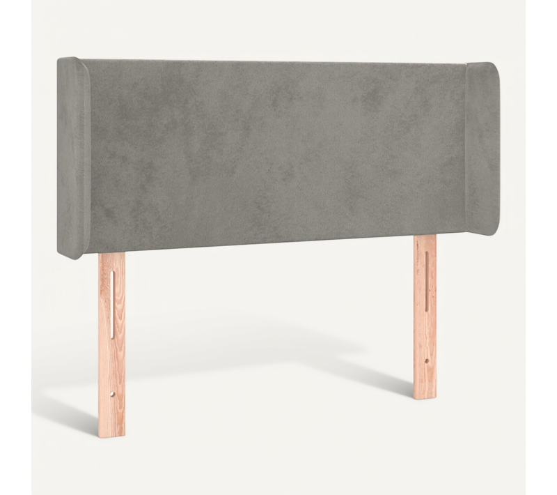 Tête De Lit Avec Oreilles Gris Clair 93x16x78/88 Cm Velours