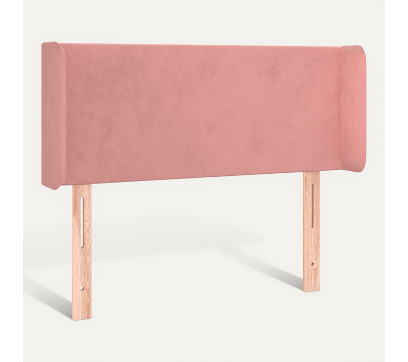 Tête De Lit Avec Oreilles Rose 93x16x78/88 Cm Velours