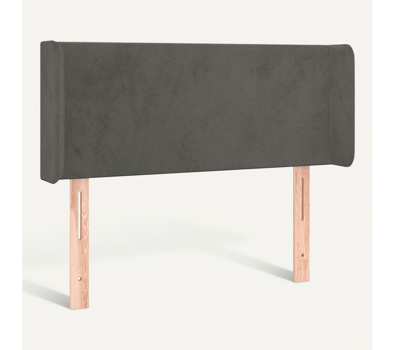 Tête De Lit Avec Oreilles Gris Foncé 103x16x78/88 Cm Velours