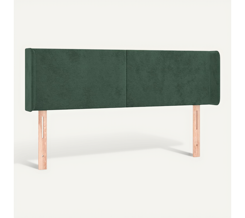 Tête De Lit Avec Oreilles Vert Foncé 147x16x78/88 Cm Velours