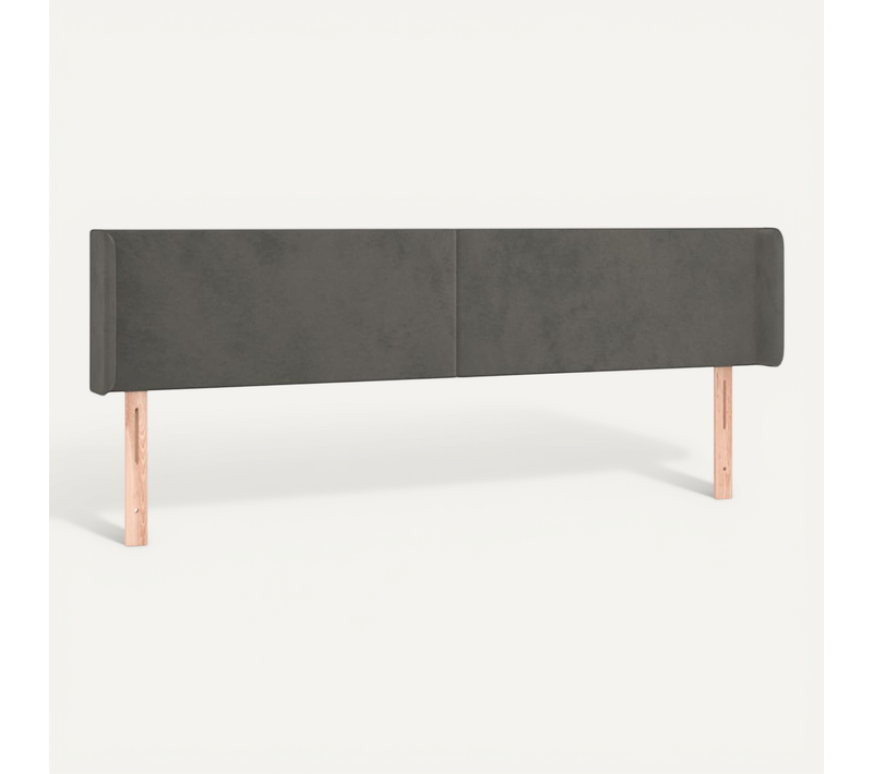 Tête De Lit Avec Oreilles Gris Foncé 163x16x78/88 Cm Velours