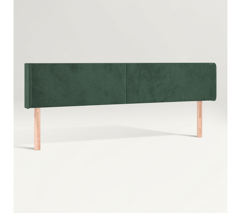 Tête De Lit Avec Oreilles Vert Foncé 163x16x78/88 Cm Velours