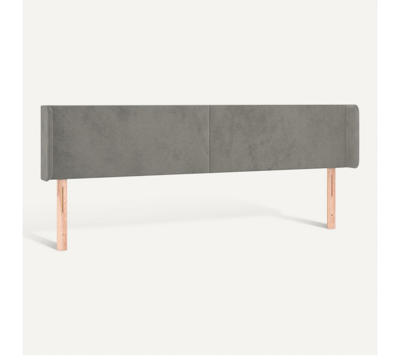 Tête De Lit Avec Oreilles Gris Clair 183x16x78/88 Cm Velours