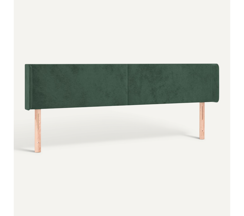 Tête De Lit Avec Oreilles Vert Foncé 203x16x78/88 Cm Velours