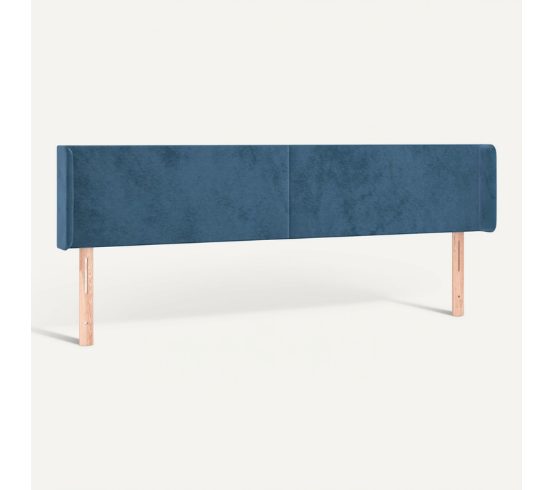 Tête De Lit Avec Oreilles Bleu Foncé 203x16x78/88 Cm Velours