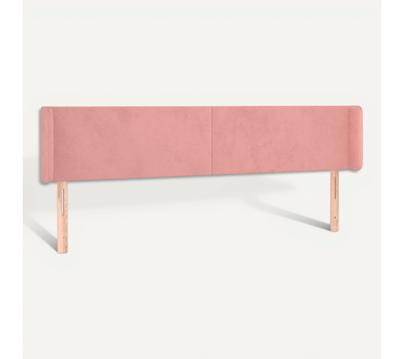 Tête De Lit Avec Oreilles Rose 203x16x78/88 Cm Velours