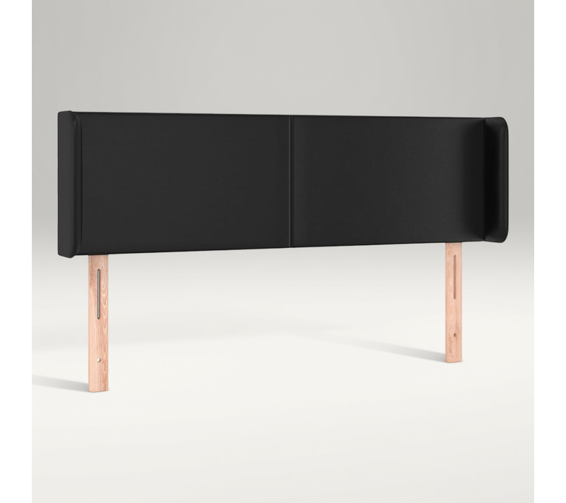 Tête De Lit Avec Oreilles Noir 147x16x78/88 Cm Simili
