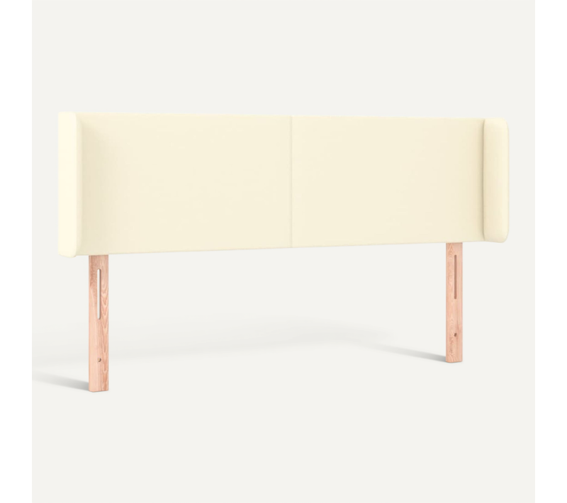 Tête De Lit Avec Oreilles Crème 147x16x78/88 Cm Similicuir