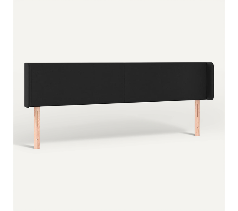 Tête De Lit Avec Oreilles Noir 163x16x78/88 Cm Simili