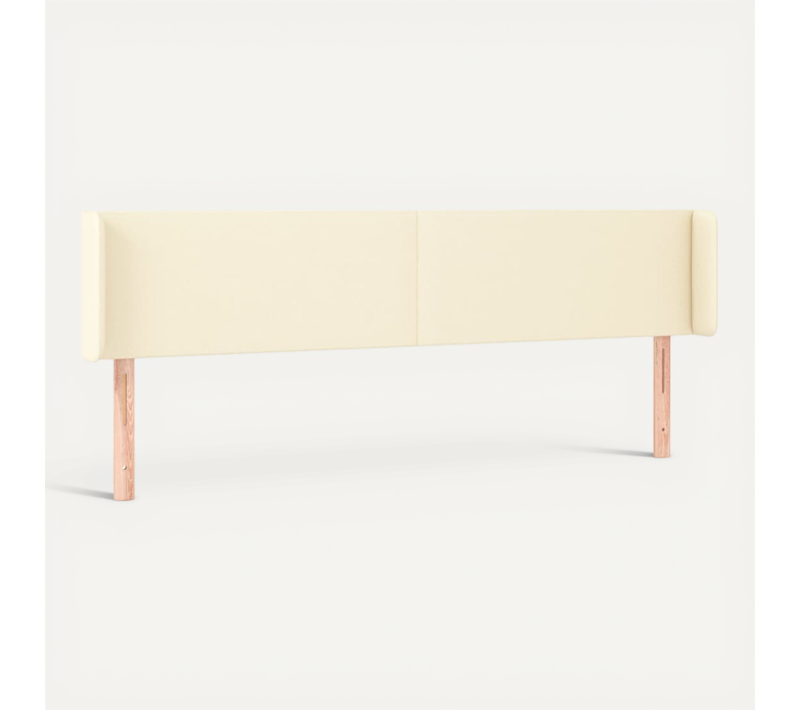 Tête De Lit Avec Oreilles Crème 163x16x78/88 Cm Simili