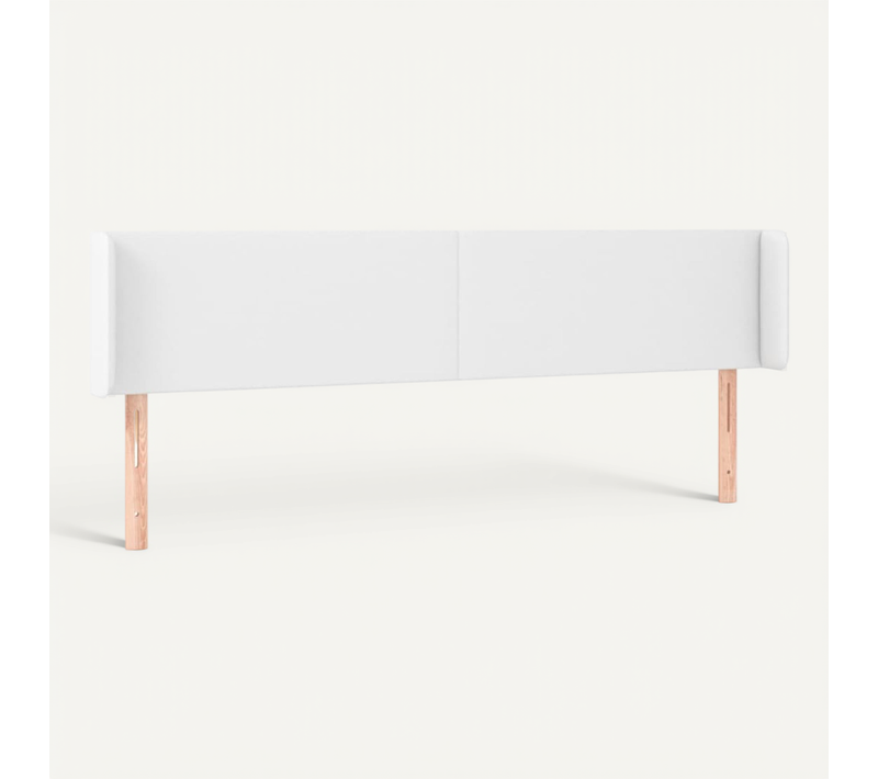 Tête De Lit Avec Oreilles Blanc 183x16x78/88 Cm Simili