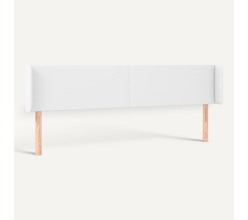 Tête De Lit Avec Oreilles Blanc 203x16x78/88 Cm Simili