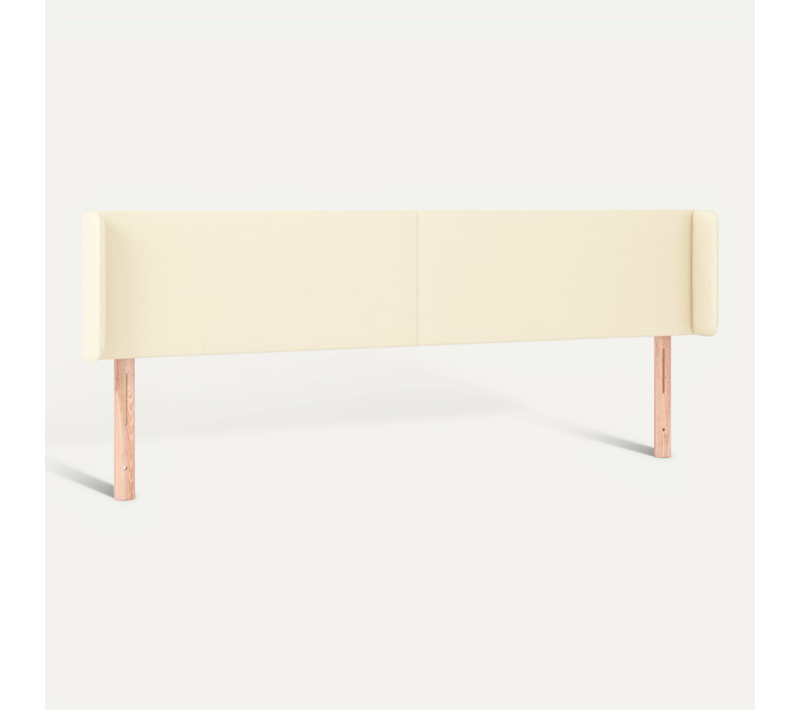 Tête De Lit Avec Oreilles Crème 203x16x78/88 Cm Simili