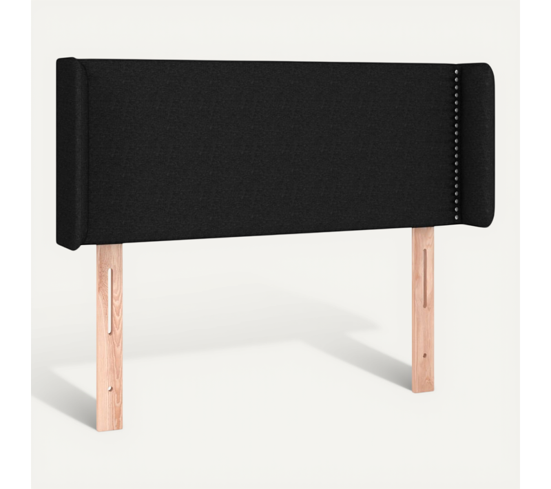 Tête De Lit Avec Oreilles Noir 83x16x78/88 Cm Tissu
