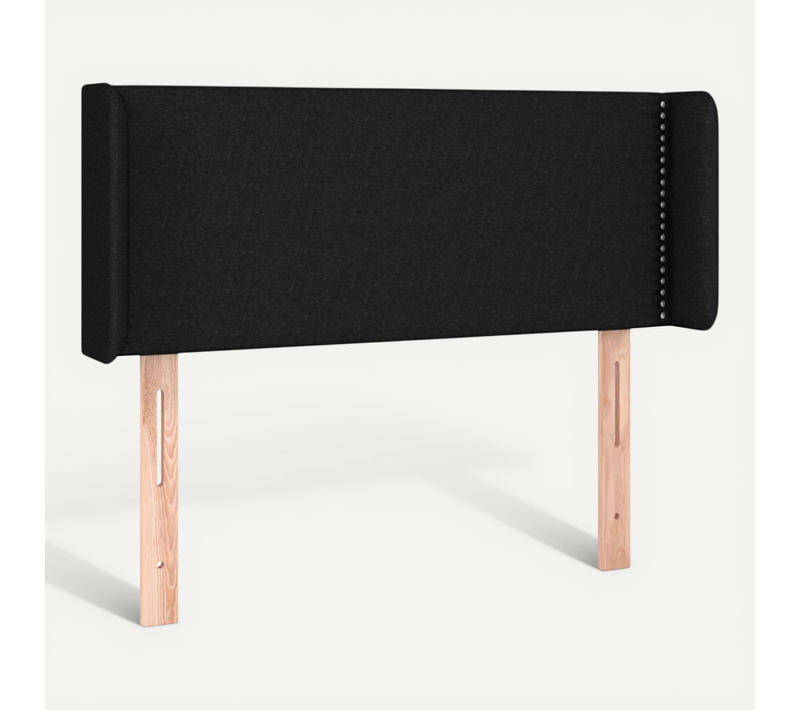 Tête De Lit Avec Oreilles Noir 93x16x78/88 Cm Tissu