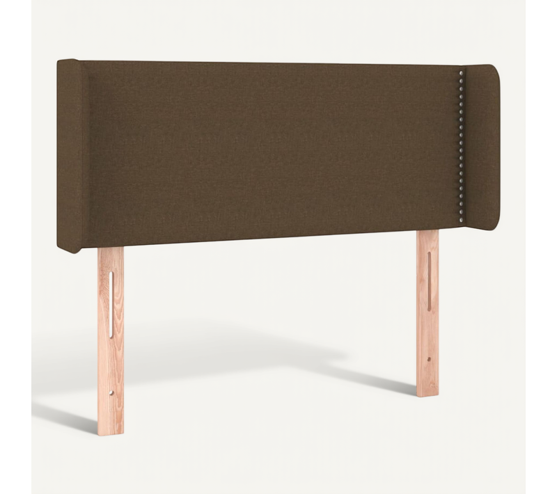 Tête De Lit Avec Oreilles Marron Foncé 103x16x78/88 Cm Tissu