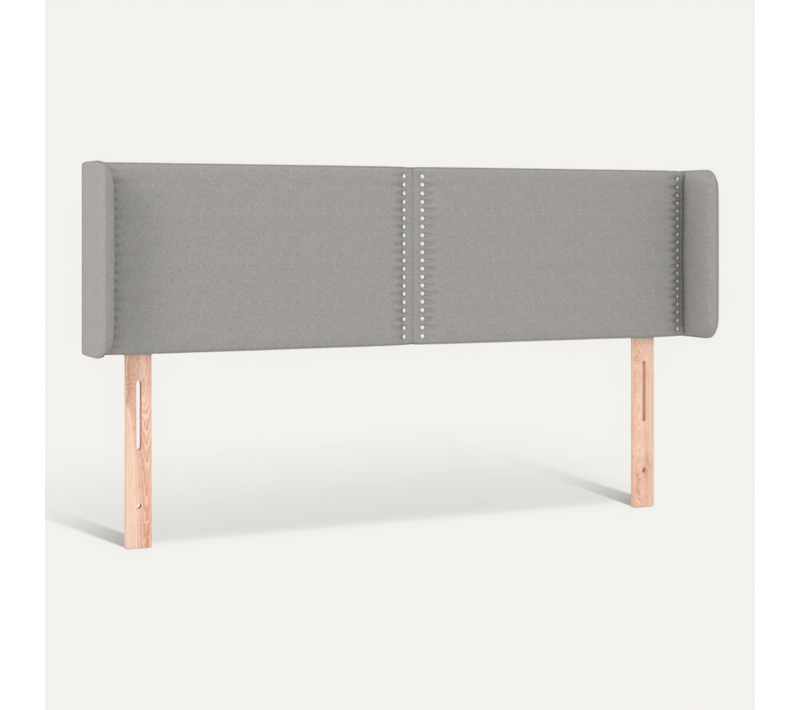 Tête De Lit Avec Oreilles Gris Clair 147x16x78/88 Cm Tissu