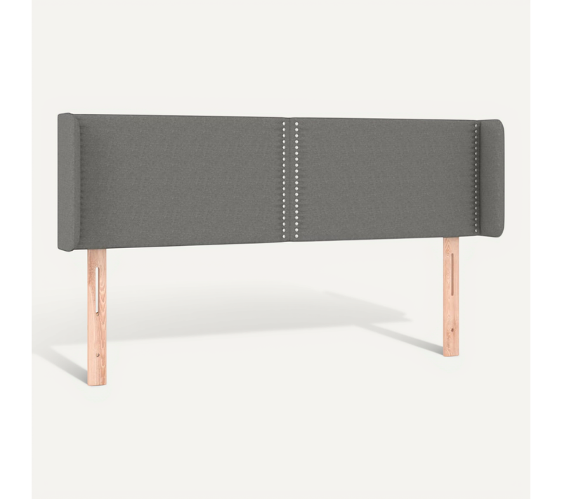Tête De Lit Avec Oreilles Gris Foncé 147x16x78/88 Cm Tissu