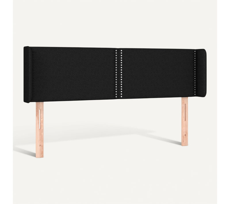 Tête De Lit Avec Oreilles Noir 147x16x78/88 Cm Tissu