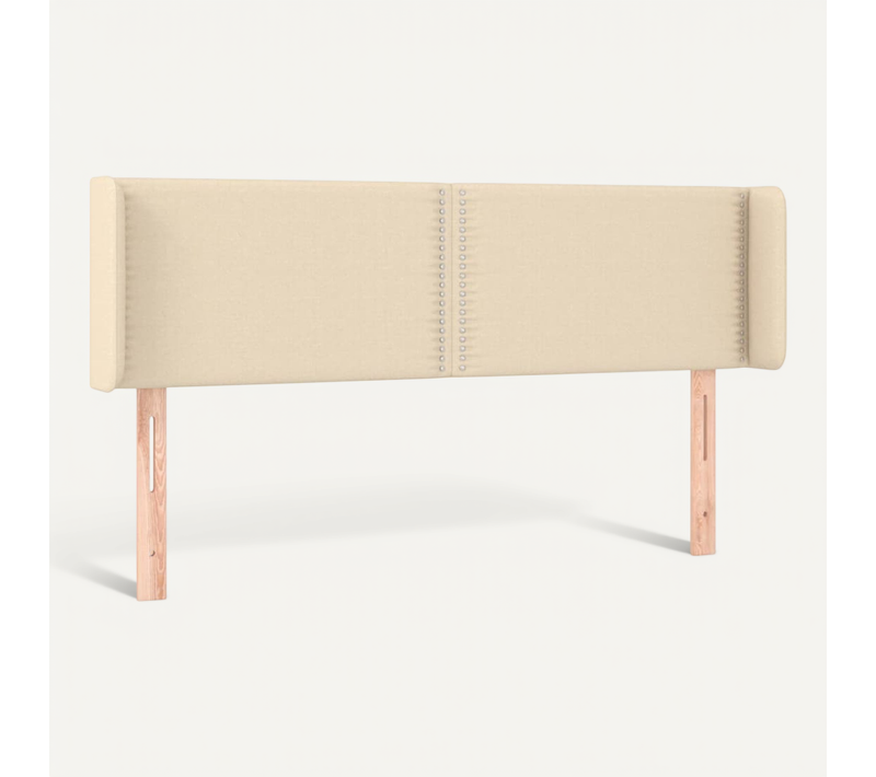 Tête De Lit Avec Oreilles Crème 147x16x78/88 Cm Tissu