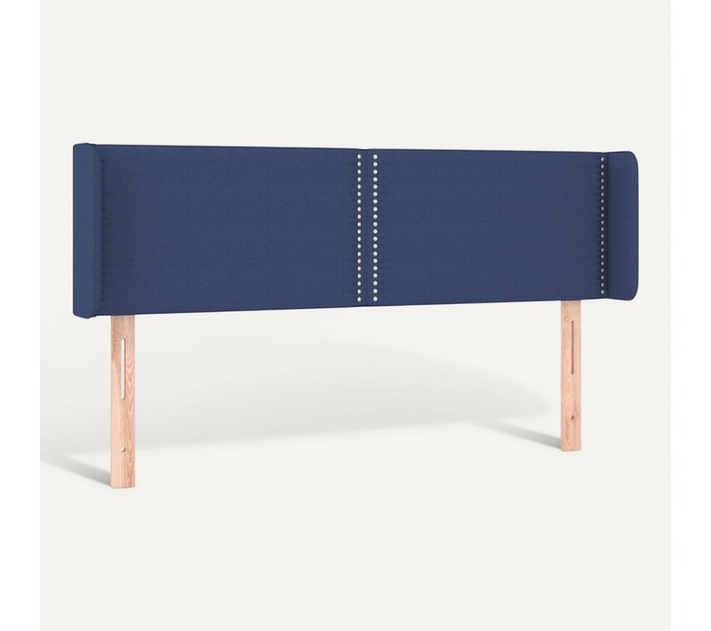Tête De Lit Avec Oreilles Bleu 147x16x78/88 Cm Tissu