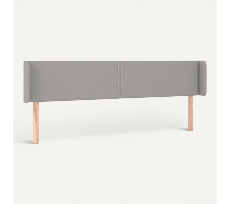 Tête De Lit Avec Oreilles Gris Clair 183x16x78/88 Cm Tissu