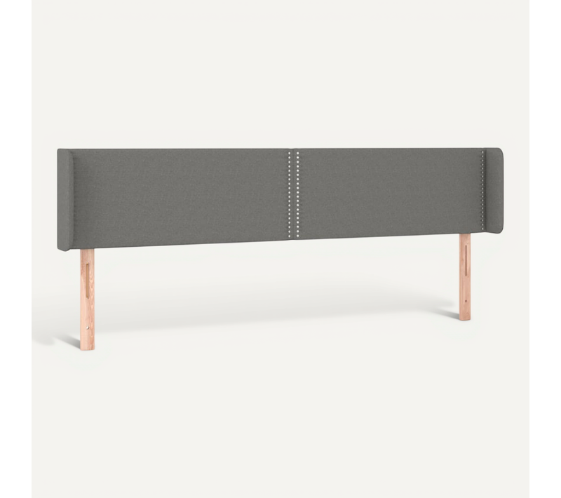 Tête De Lit Avec Oreilles Gris Foncé 183x16x78/88 Cm Tissu