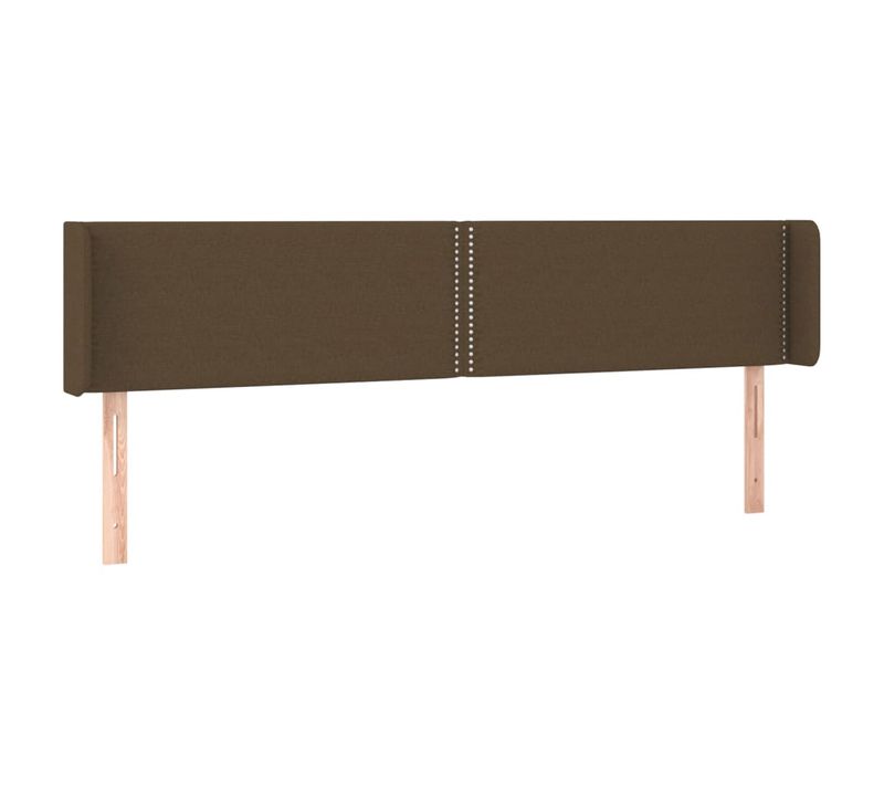 Tête De Lit Avec Oreilles Marron Foncé 183x16x78/88 Cm Tissu