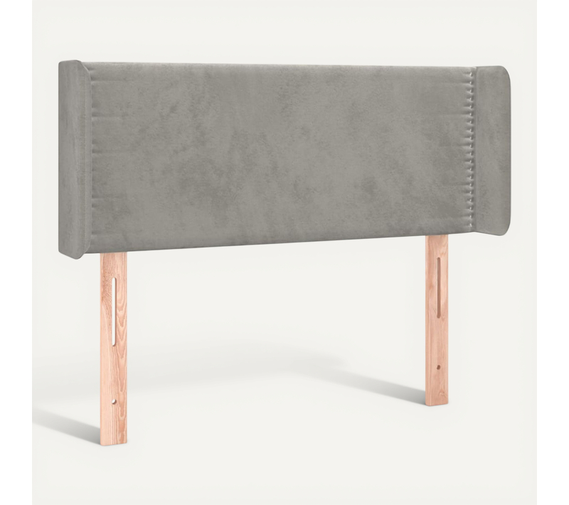 Tête De Lit Avec Oreilles Gris Clair 93x16x78/88 Cm Velours