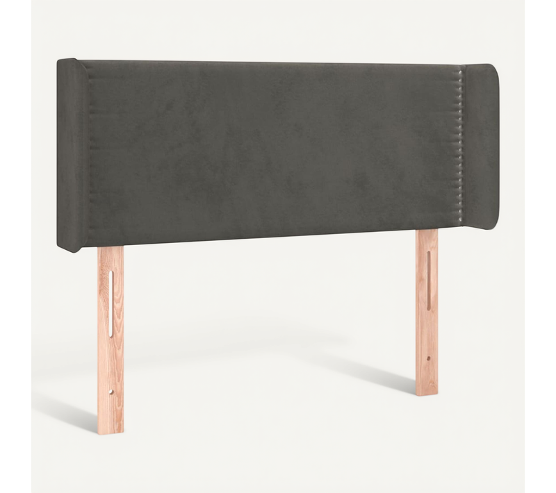 Tête De Lit Avec Oreilles Gris Foncé 93x16x78/88 Cm Velours