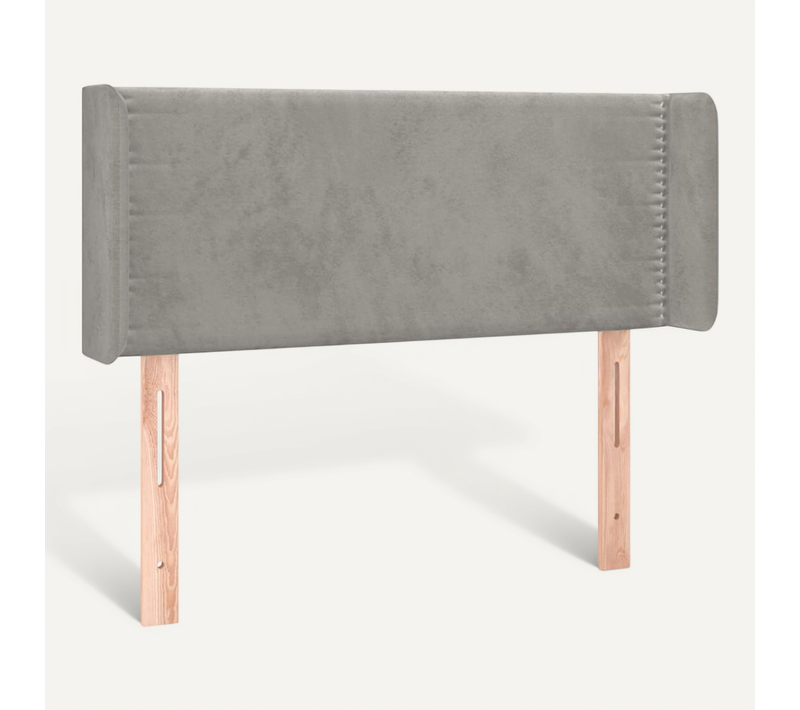 Tête De Lit Avec Oreilles Gris Clair 103x16x78/88 Cm Velours