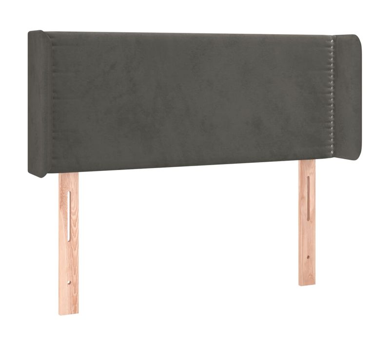 Tête De Lit Avec Oreilles Gris Foncé 103x16x78/88 Cm Velours