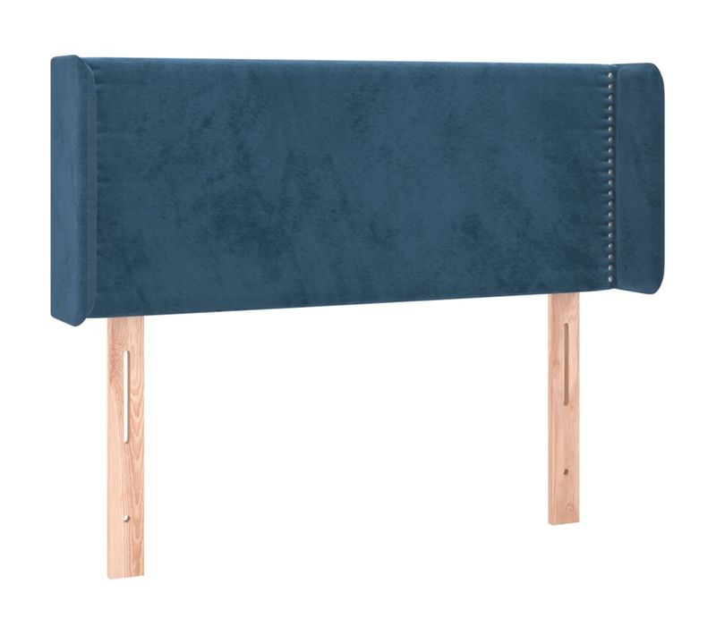 Tête De Lit Avec Oreilles Bleu Foncé 103x16x78/88 Cm Velours