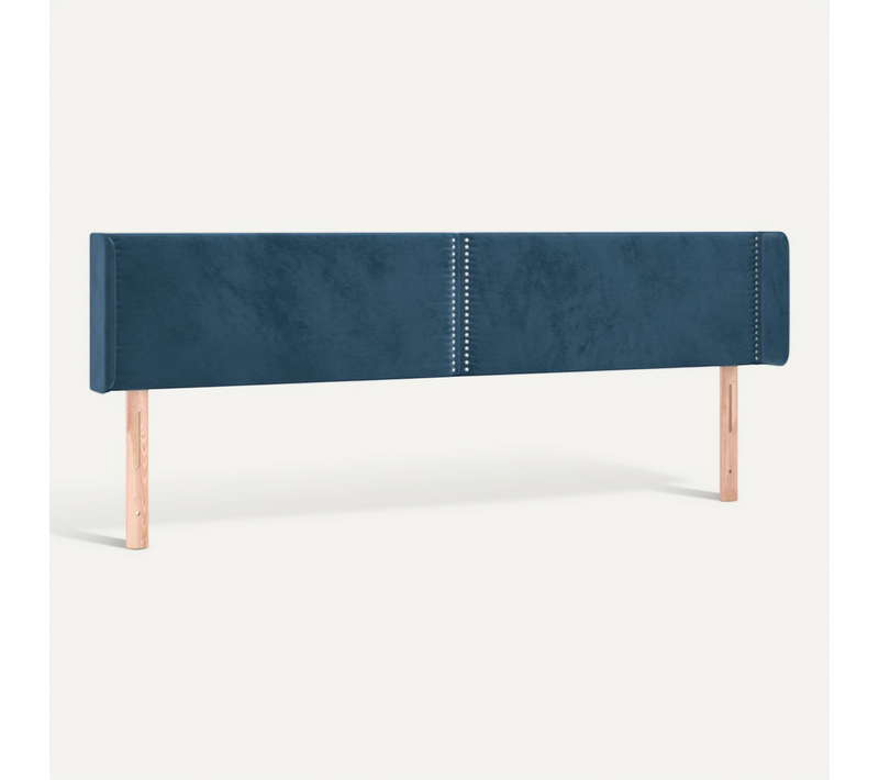 Tête De Lit Avec Oreilles Bleu Foncé 163x16x78/88 Cm Velours