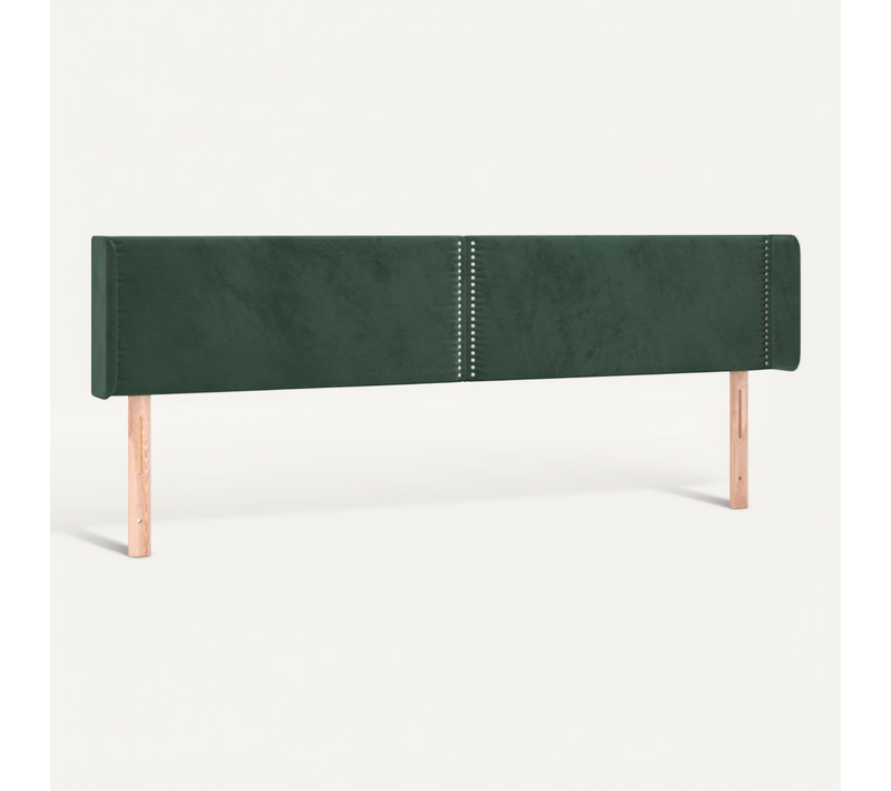 Tête De Lit Avec Oreilles Vert Foncé 203x16x78/88 Cm Velours