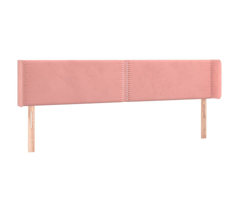 Tête De Lit Avec Oreilles Rose 203x16x78/88 Cm Velours