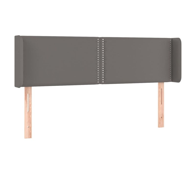 Tête De Lit Avec Oreilles Gris 147x16x78/88 Cm Similicuir