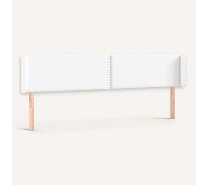 Tête De Lit Avec Oreilles Blanc 203x16x78/88 Cm Simili