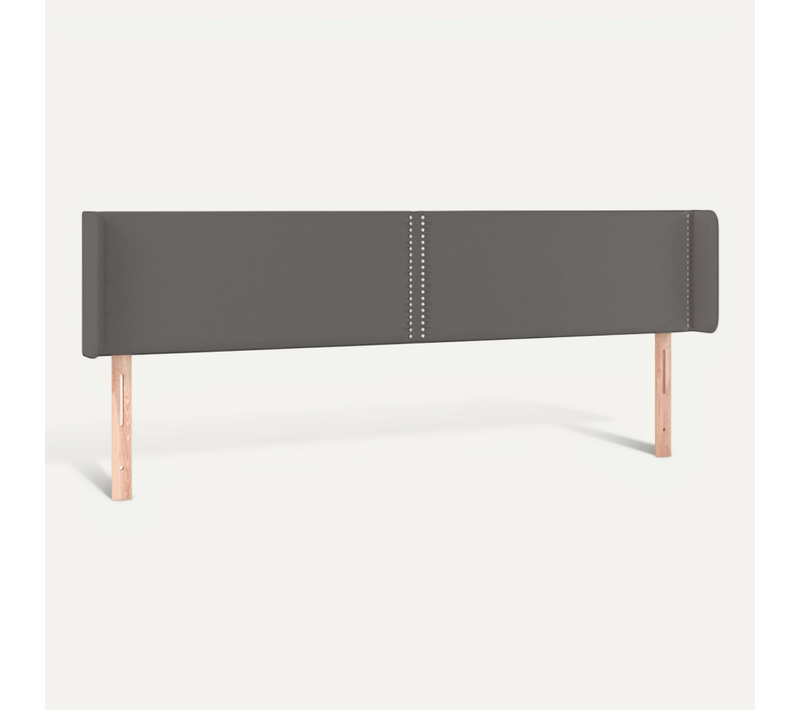 Tête De Lit Avec Oreilles Gris 203x16x78/88 Cm Simili