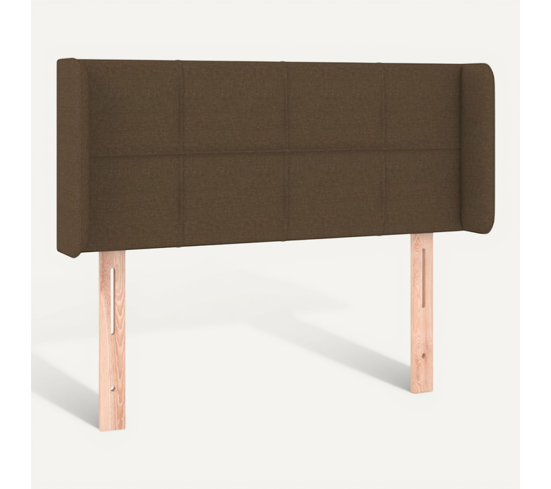 Tête De Lit Avec Oreilles Marron Foncé 93x16x78/88 Cm Tissu