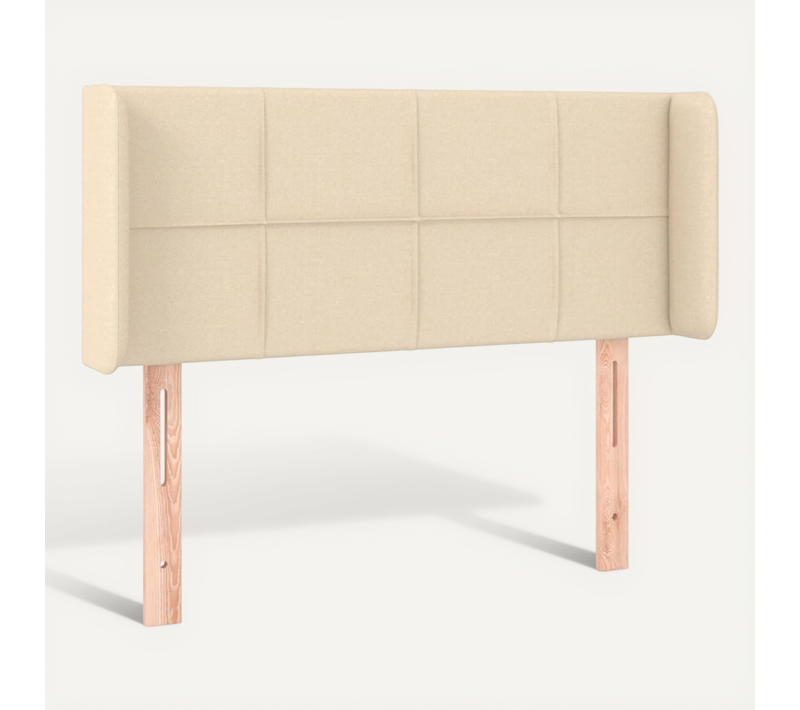 Tête De Lit Avec Oreilles Crème 93x16x78/88 Cm Tissu