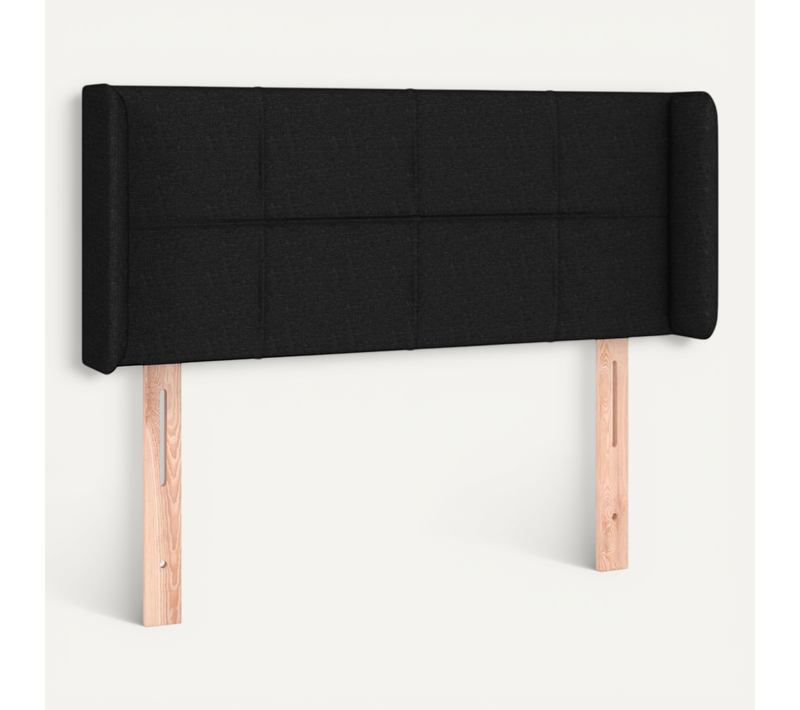 Tête De Lit Avec Oreilles Noir 103x16x78/88 Cm Tissu