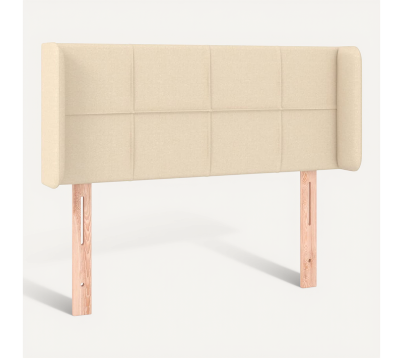 Tête De Lit Avec Oreilles Crème 103x16x78/88 Cm Tissu