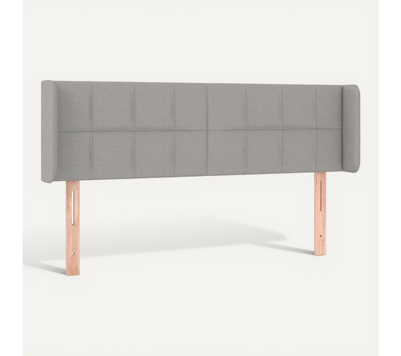 Tête De Lit Avec Oreilles Gris Clair 147x16x78/88 Cm Tissu