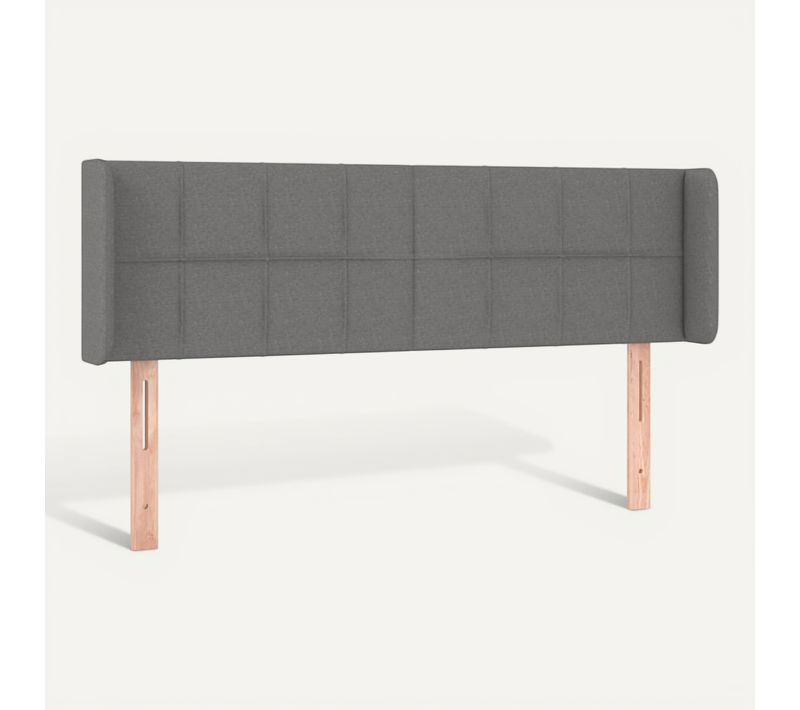 Tête De Lit Avec Oreilles Gris Foncé 147x16x78/88 Cm Tissu