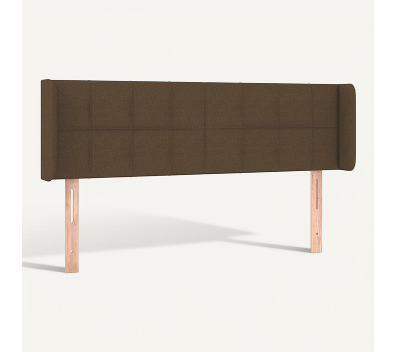 Tête De Lit Avec Oreilles Marron Foncé 147x16x78/88 Cm Tissu