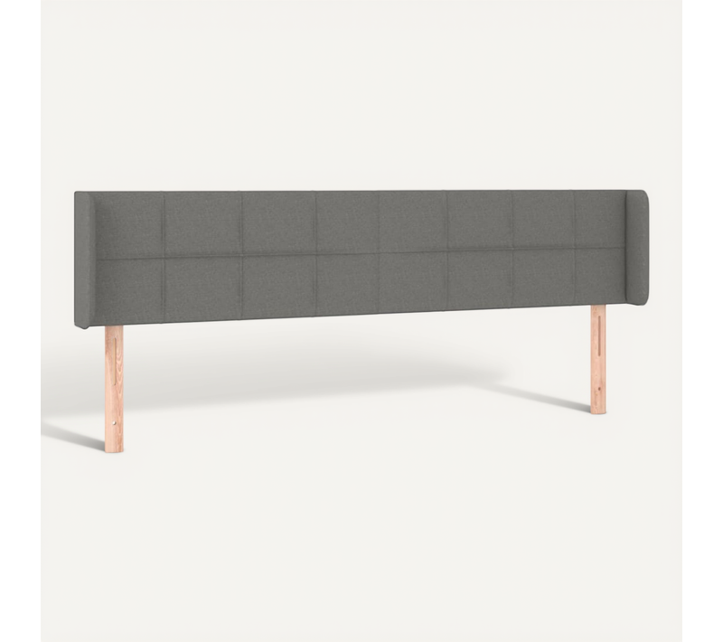 Tête De Lit Avec Oreilles Gris Foncé 163x16x78/88 Cm Tissu