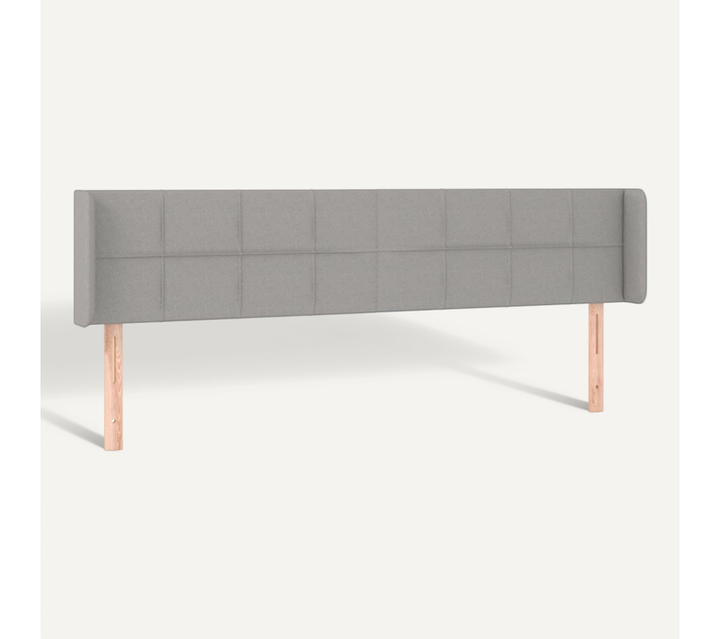 Tête De Lit Avec Oreilles Gris Clair 183x16x78/88 Cm Tissu